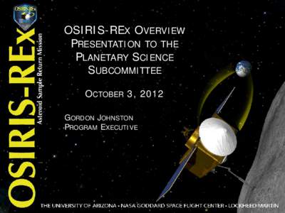 OSIRIS-REx / Planetary geology / (101955) 1999 RQ36 / Asteroid / Sample return mission / Regolith / OSIRIS / NEAR Shoemaker / Yarkovsky effect / Planetary science / Astronomy / Spaceflight
