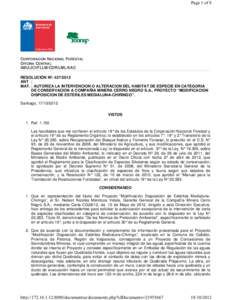 Page 1 of 8  CORPORACIÓN NACIONAL FORESTAL OFICINA CENTRAL ABU/JCI/FLLM/CDR/LML/KAC RESOLUCIÓN Nº: [removed]