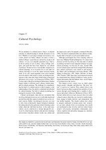Chapter 37  Cultural Psychology
