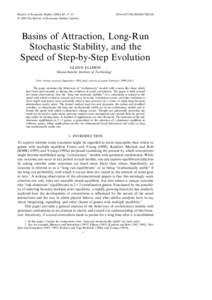 Stochastically stable equilibrium / Probability theory / Problem solving / Surreal number / Limit set / Constructible universe / Ordinal number