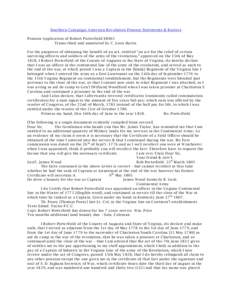 Southern Campaign American Revolution Pension Statements & Rosters Pension Application of Robert Porterfield S8965 Transcribed and annotated by C. Leon Harris For the purposes of obtaining the benefit of an act, entitled