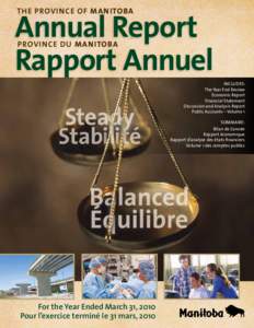 Annual Report Rapport Annuel The province of manitoba province du manitoba