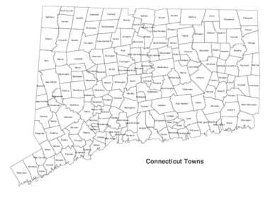 Connecticut Towns Index Map w/Town Names