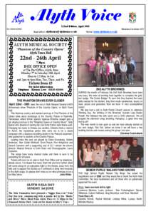 Alyth Voice 122nd Edition, April 2008 Tel[removed]Minimum Circulation 1650 Email address: [removed]
