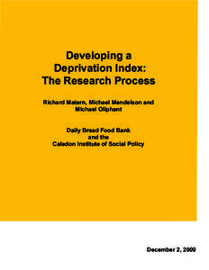  Developing a Deprivation Index: