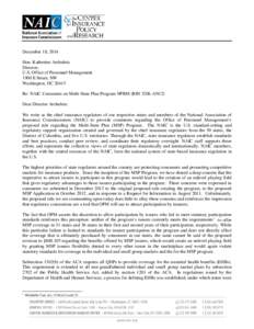 December 18, 2014 Hon. Katherine Archuleta Director, U.S. Office of Personnel Management 1900 E Street, NW Washington, DC 20415