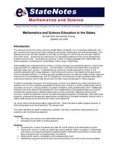 Mathematics and Science Education in the States