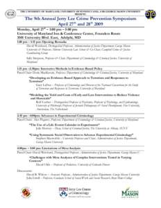 Jerry Lee Symposium Schedule