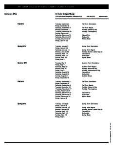 ART CENTER COLLEGE OF DESIGN ACADEMIC CALENDAR[removed]Art Center College of Design Fall 2013