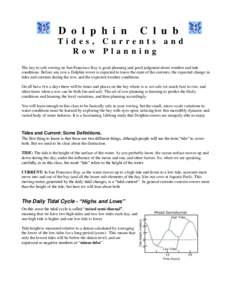 D o l p h i n  C l u b Tides, Currents and Row Planning