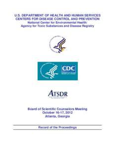 Board of Scientific Counselors Meeting Record of the Proceedings October 16-17, 2012