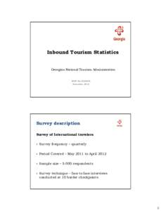 Inbound Tourism Statistics  Georgian National Tourism Administration SCBP For EUROPE November, 2012