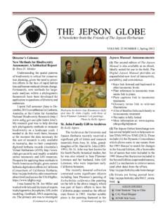THE JEPSON GLOBE A Newsletter from the Friends of The Jepson Herbarium VOLUME 22 NUMBER 1, Spring 2012