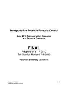 Transportation Revenue Forecast Summary