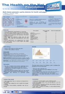 Multi theme automatic quality detector for health web pages H. Lagahzli, A. Gaudinat, Gaudinat C.Boyer Fondation Health On the Net, Genève  The HONcode