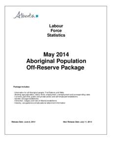 Labour Force Statistics May 2014 Aboriginal Population