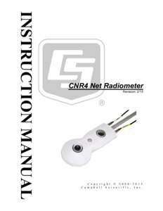 INSTRUCTION MANUAL  CNR4 Net Radiometer Revision: 2/15