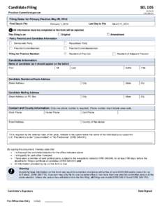 Candidate Filing  SEL 105 rev[removed]ORS[removed]