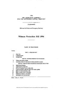 1996 THE LEGISLATIVE ASSEMBLY FOR THE AUSTRALIAN CAPITAL TERRITORY (As presented) (Minister for Police and Emergency Services)