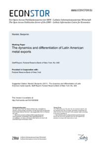 The Dynamics and Differentiation of Latin American Metal Exports