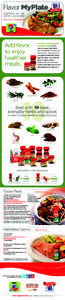 Flavor MyPlate Add flavor, not salt and fat, to your plate. Easy recipes and tips inside!  Add flavor