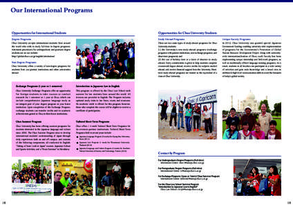 Our International Programs Opportunities for International Students Opportunities for Chuo University Students  Degree Programs