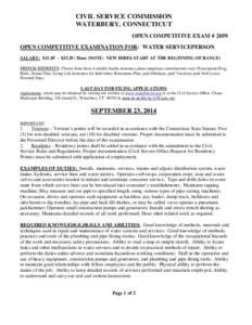 Institutional investors / Waterbury /  Vermont / Insurance / Plumbing / Civil service of the Republic of Ireland / Medical transcription / Civil service / Medicine / Geography of the United States / Waterbury /  Connecticut / Architecture / Financial institutions