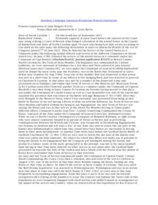 Southern Campaign American Revolution Pension Statements Pension Application of John Padgett W2331 Transcribed and annotated by C. Leon Harris State of North Carolina } On this tenth day of September 1832 Rutherford Coun