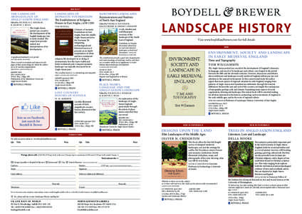Backlist  The Landscape archaeoLogy of angLo-saxon engLand Edited by N IC HOL AS J. H IG HA M
