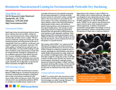 Biomimetic Nanostructured Coating for Environmentally Preferable Dry Machining