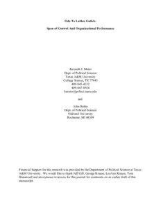 Behavioural sciences / Human resource management / Span of control / Leadership / Public administration / Organizational ethics / Organization / Theory X and theory Y / POSDCORB / Management / Organizational behavior / Social psychology