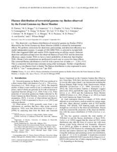 JOURNAL OF GEOPHYSICAL RESEARCH: SPACE PHYSICS, VOL. 118, 1–7, doi:[removed]jgra.50580, 2013  Fluence distribution of terrestrial gamma ray ﬂashes observed by the Fermi Gamma-ray Burst Monitor D. Tierney,1 M. S. Brigg