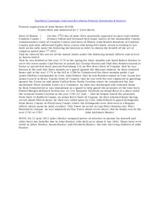 Southern Campaign American Revolution Pension Statements & Rosters Pension Application of John Hooker R5198 Transcribed and annotated by C. Leon Harris State of Illinois } On this 3 rd[?] day of June 1834 personally appe