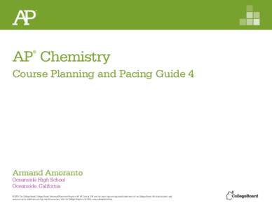 AP Chemistry Course Planning and Pacing Guide by Armand Amoranto 2012