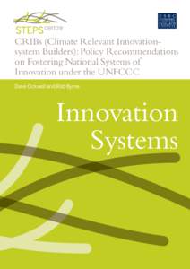 CRIBs (Climate Relevant Innovationsystem Builders): Policy Recommendations on Fostering National Systems of Innovation under the UNFCCC Dave Ockwell and Rob Byrne  Innovation