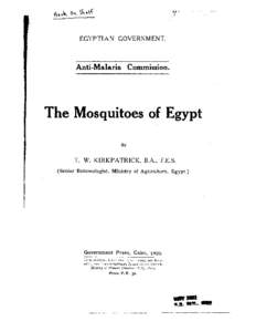 EGYPTIAN  GOVERNMENT. Anti-Malaria