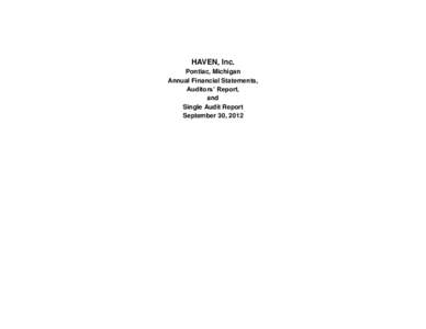 HAVEN, Inc. Pontiac, Michigan Annual Financial Statements, Auditors’ Report, and Single Audit Report