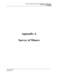 Economic and Social Impacts of the Coppabella Mine on the Nebo Shire Central Queensland University APPENDICES Appendix A Survey of Miners