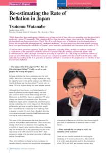 Research Digest  DP: 12-E-075 “How Fast Are Prices in Japan Falling?” Satoshi Imai, Chihiro Shimizu, Tsutomu Watanabe  http://www.rieti.go.jp/jp/publications/dp/12e075.pdf