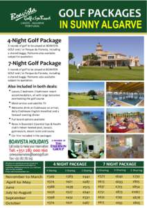 GOLF PACKAGES IN SUNNY ALGARVE LAGOS - ALGARVE PORTUGAL