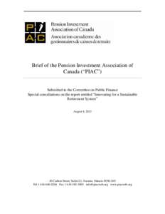 Microsoft Word[removed]Quebec Committee on Public Finances re Innovating for a Sustainable Retirement System EN
