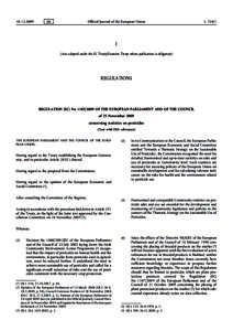 Regulation (EC) No [removed]of the European Parliament and of the Council of 25 November 2009 concerning statistics on pesticides