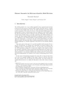 Distance Semantics for Relevance-Sensitive Belief Revision Extended Abstract1 Pavlos Peppas,2 Samir Chopra,3 and Norman Foo4 1