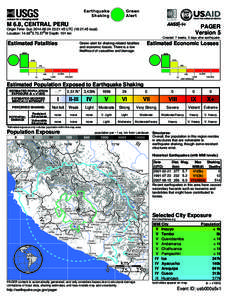 Mercalli intensity scale / Huanta / Ayacucho Region / Arequipa Region / Puquio