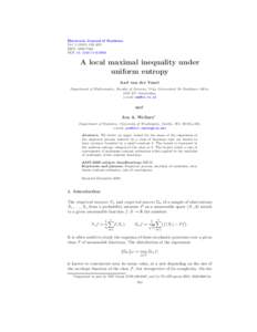 A local maximal inequality under uniform entropy