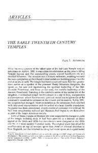 ARTICLES  THE EARLY TWENTIETH CENTURY