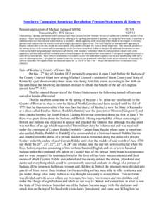 Southern Campaign American Revolution Pension Statements & Rosters Pension application of Michael Leonard S30542 Transcribed by Will Graves f35VA[removed]