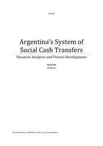 UNICEF  Argentina’s System of Social Cash Transfers Situation Analysis and Future Development Amjad Rabi