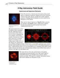 Chandra X-Ray Observatory  X-Ray Astronomy Field Guide Supernovas and Supernova Remnants Every 50 years or so, a massive star in our galaxy blows itself apart in a supernova explosion. Supernovas are one of the most
