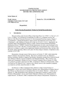 Frank Acierno, Christiana Town Center, LLC and CTC Phase II, LLC, Docket No.  CWA[removed]